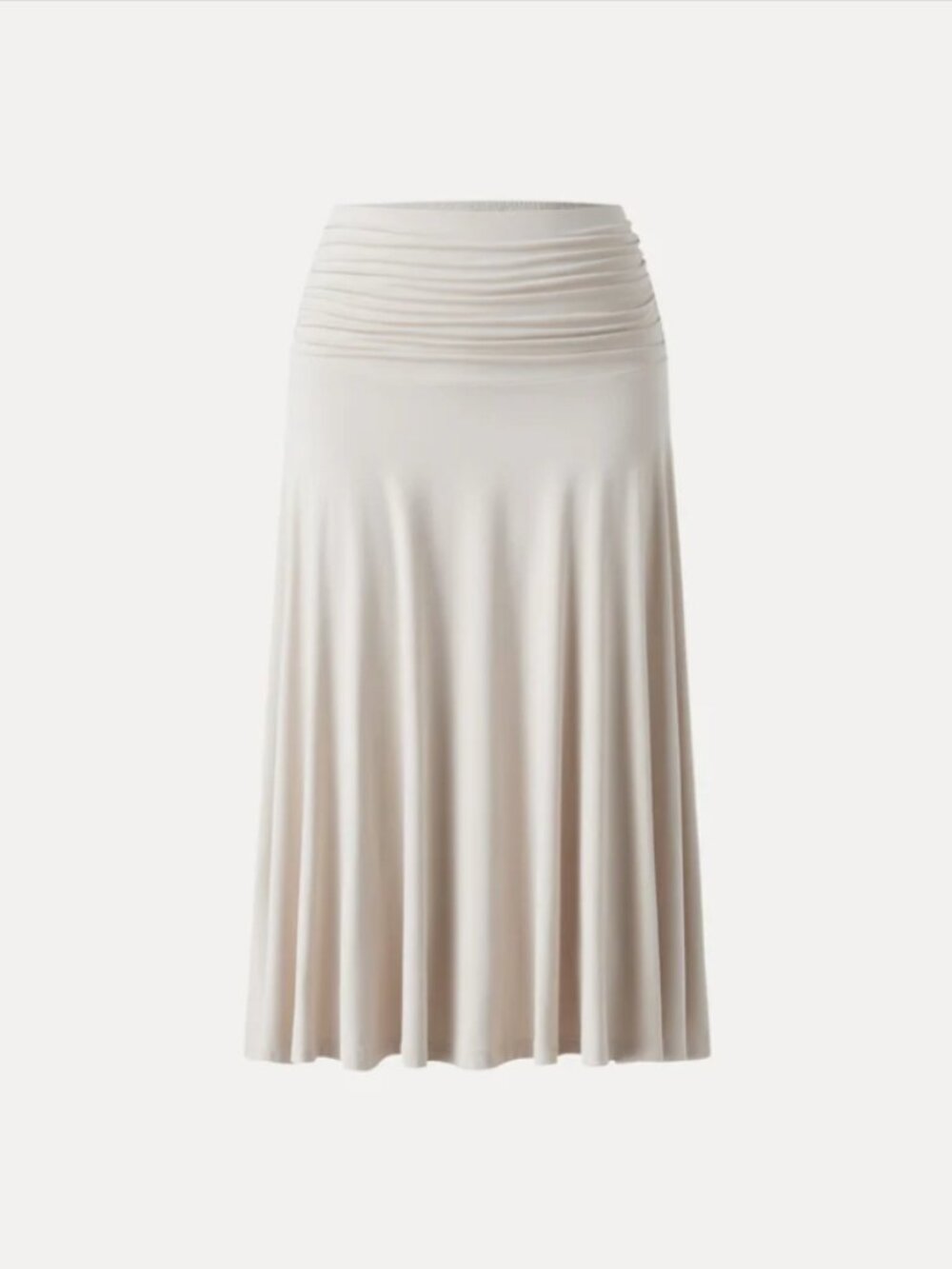 Eco-SkinKiss® Flowy Side Ruched A-line Midi Skirt - Fog